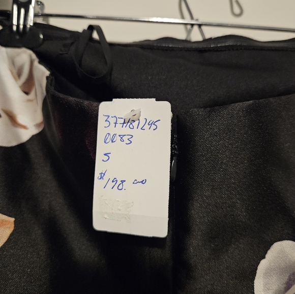 Floral Print Strapless Dress black/Toffee - Picture 7 of 7